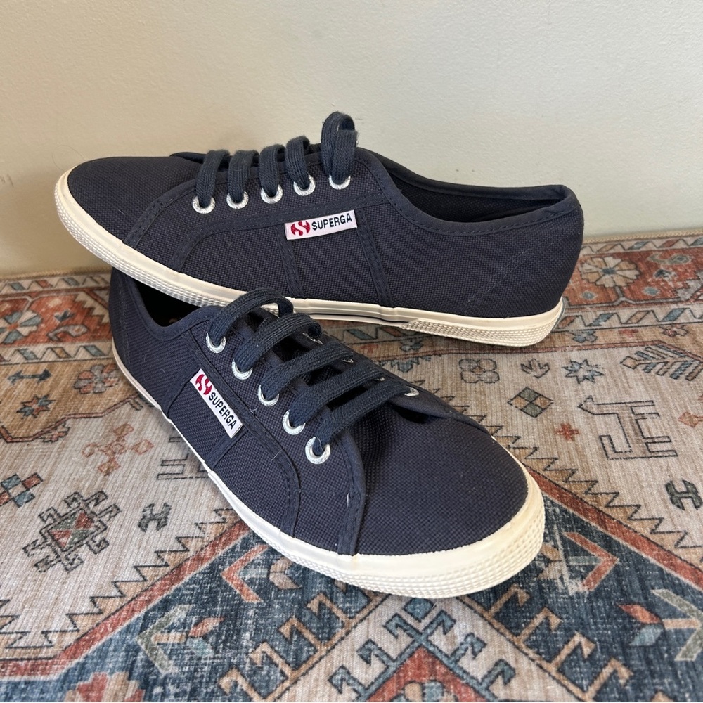 SuperGa Navy Blue Canvas Sneakers 39 Size 8